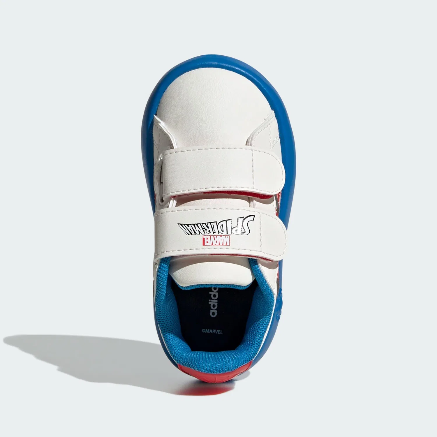 Детские кроссовки с принтом Spider-Man Grand Court Kids Adidas, Weiss Hellrot Blau — фото 2