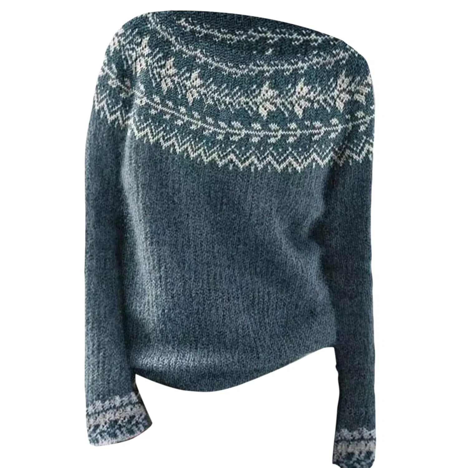 Женский свитер с открытым плетением Irish Sweater, 1-navy Blue — фото 4