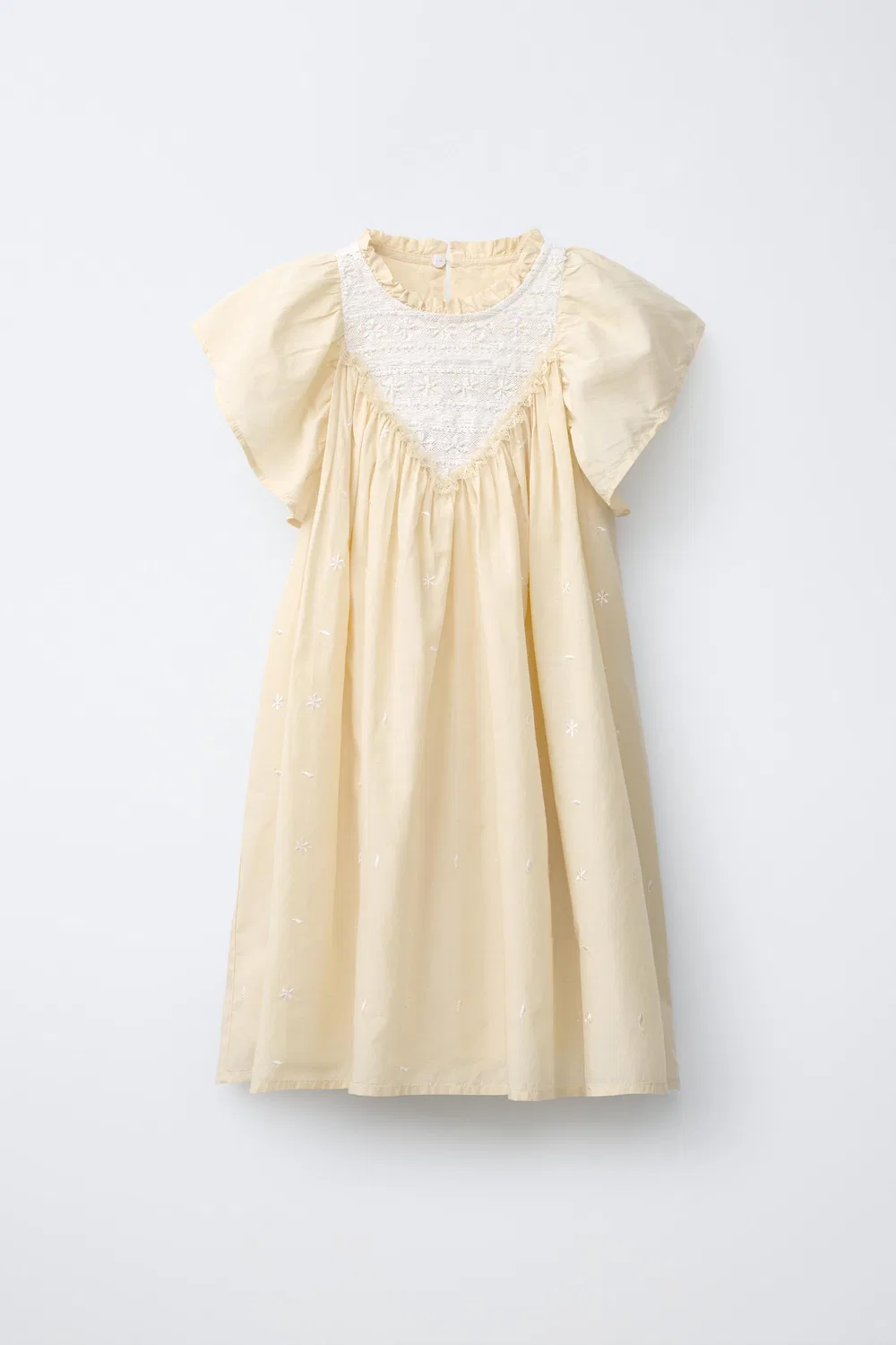 Платье, расшитое бисером ZARA, Light Yellow