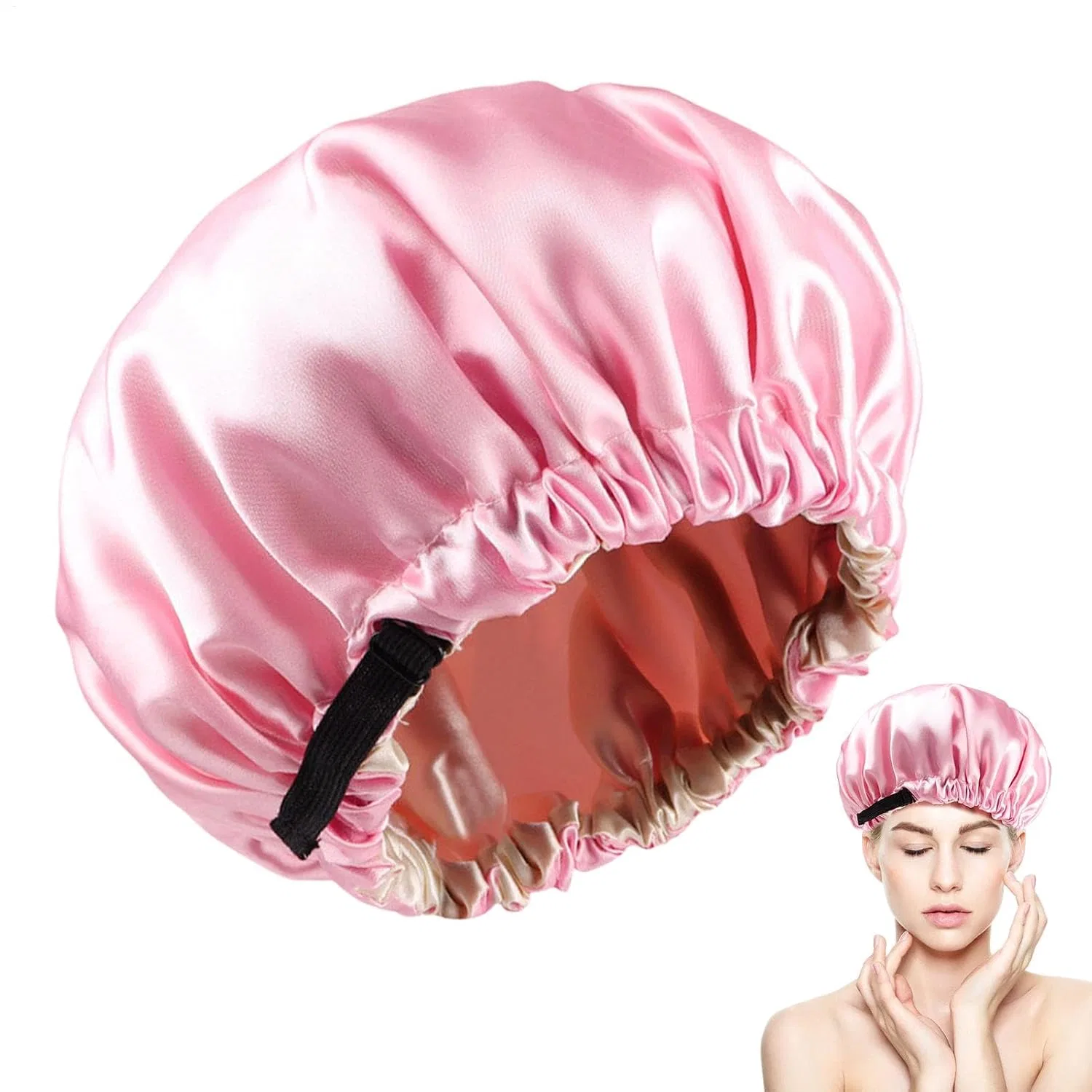 Шапочка для сна, Satin, 36x36 см, Pink Generisch