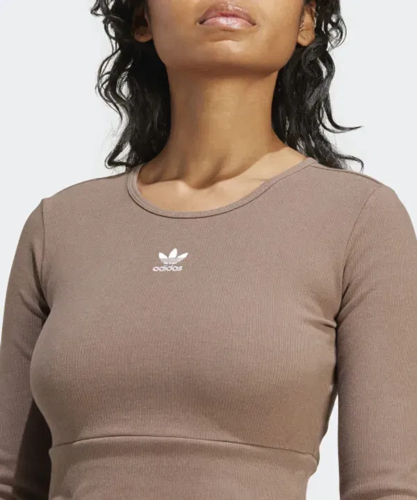 Лонгслив Adidas, коричневый — фото 3