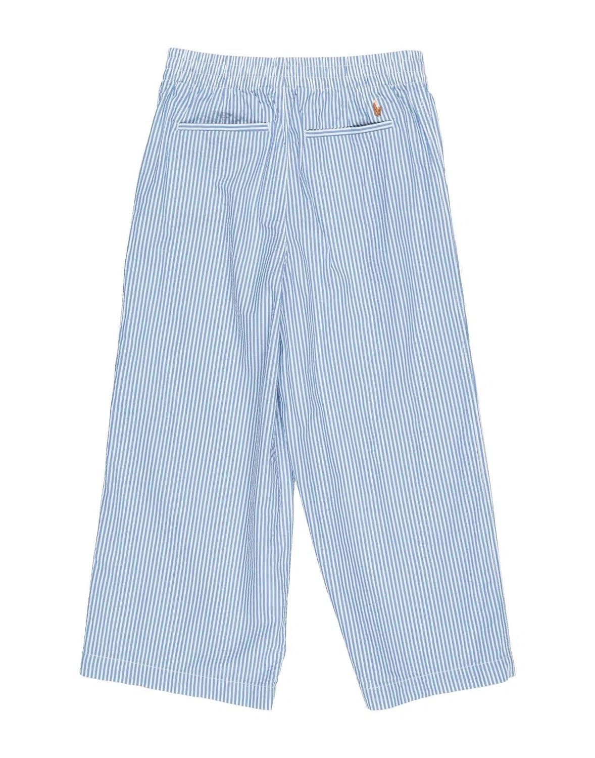 Детские брюки для девочек полосатые с логотипом Polo Prepster Seersucker Pant Polo Ralph Lauren, светло-синий — фото 2