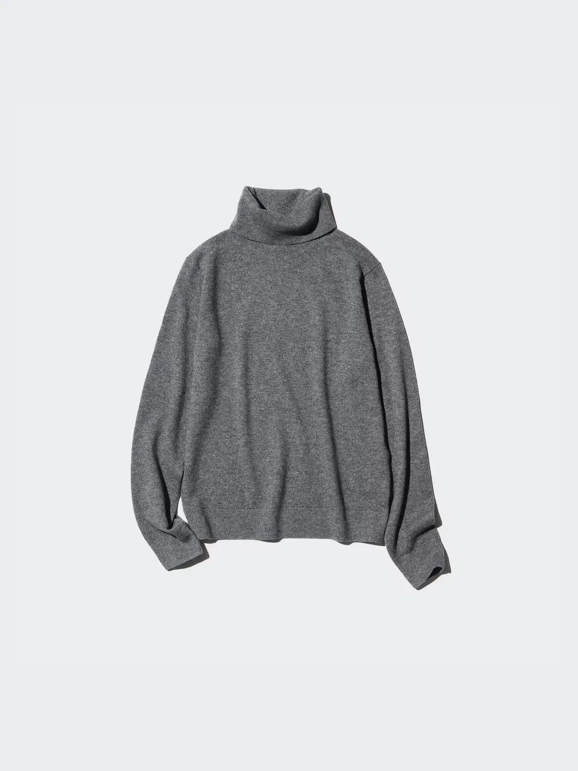 Свитер Uniqlo, кашемировый трикотаж, серый