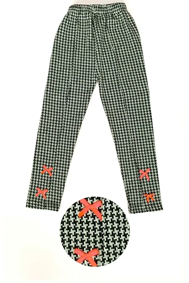 Детские леггинсы для девочек с принтом Water Green Sweater Patterned Ribbon Detailed Winter Girl's Leggings Generic Brands, Water Green