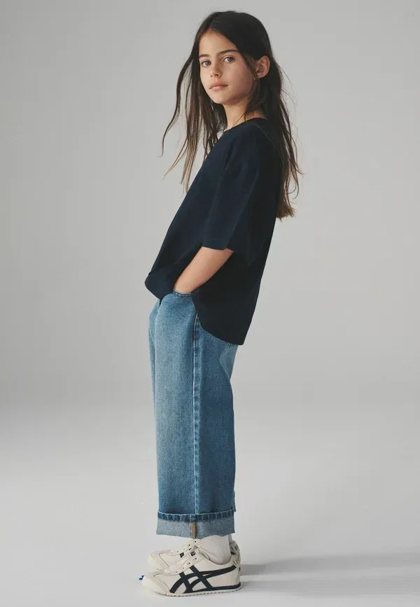 Футболка хлопковая Regular fit The Set, Navy Animal, Light Blue, Cream, темно-синий/светло-голубой/кремовый — фото 2
