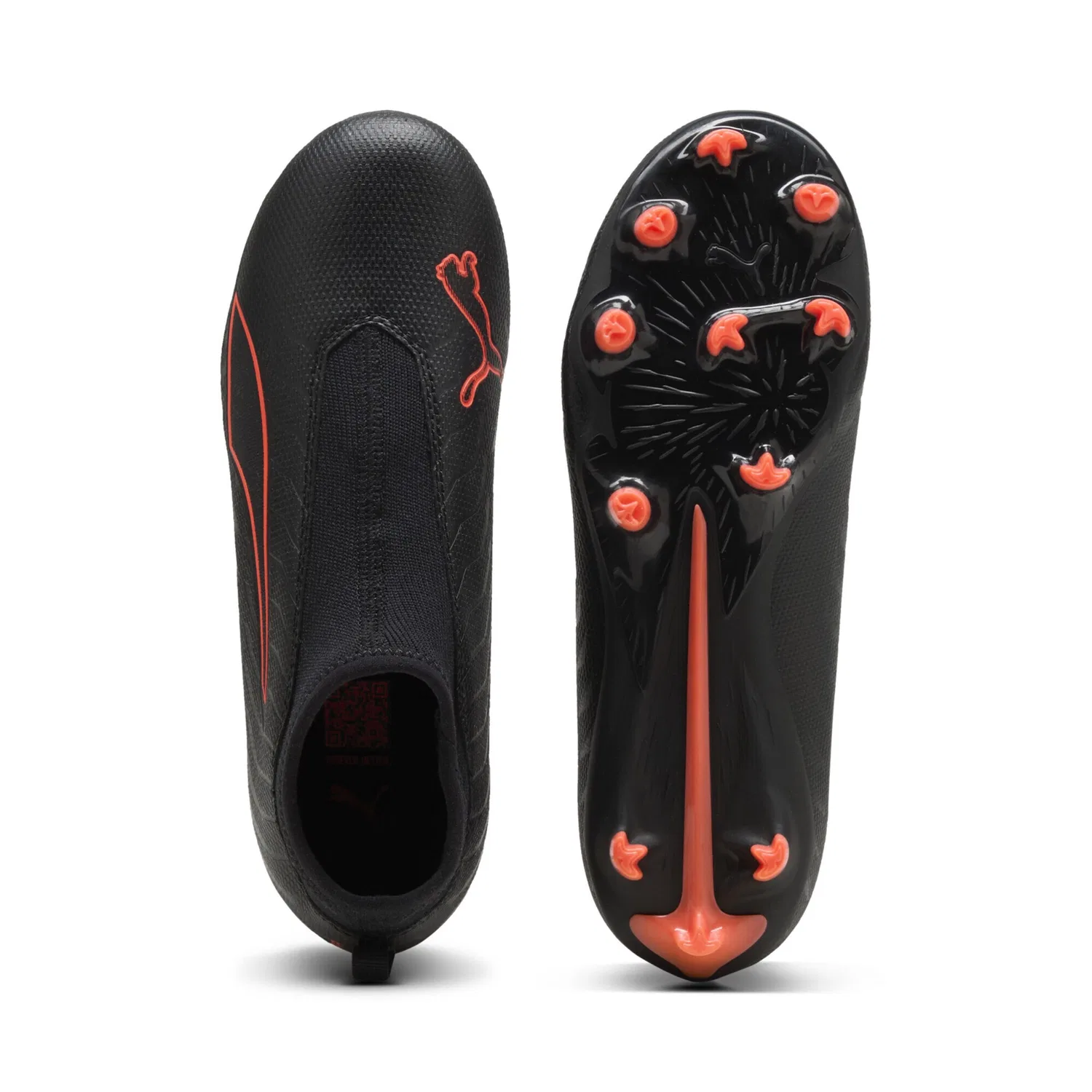 Детские футбольные бутсы без шнуровки ULTRA 6 MATCH+ FG/AG PUMA, Black Red — фото 4