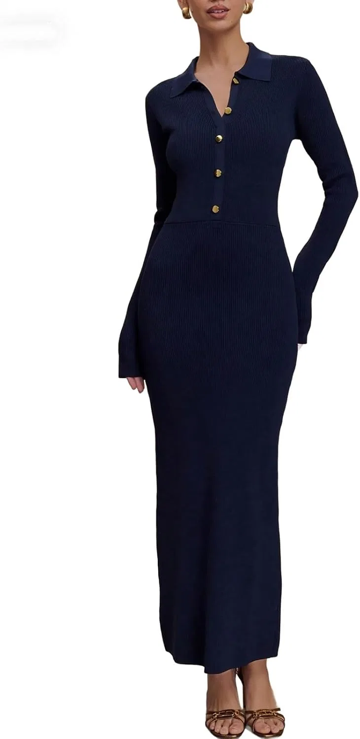 Женское облегающее платье с воротником Royal Blue, 121