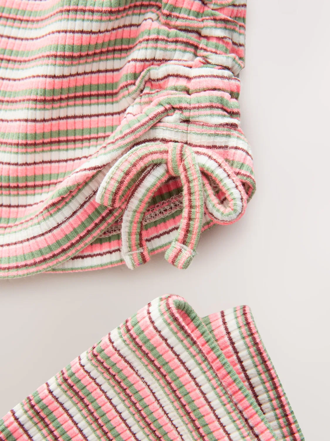 Комплект из футболки и брюк клеш, полоска, 3-16 лет Next, Pink Multi Stripe — фото 4