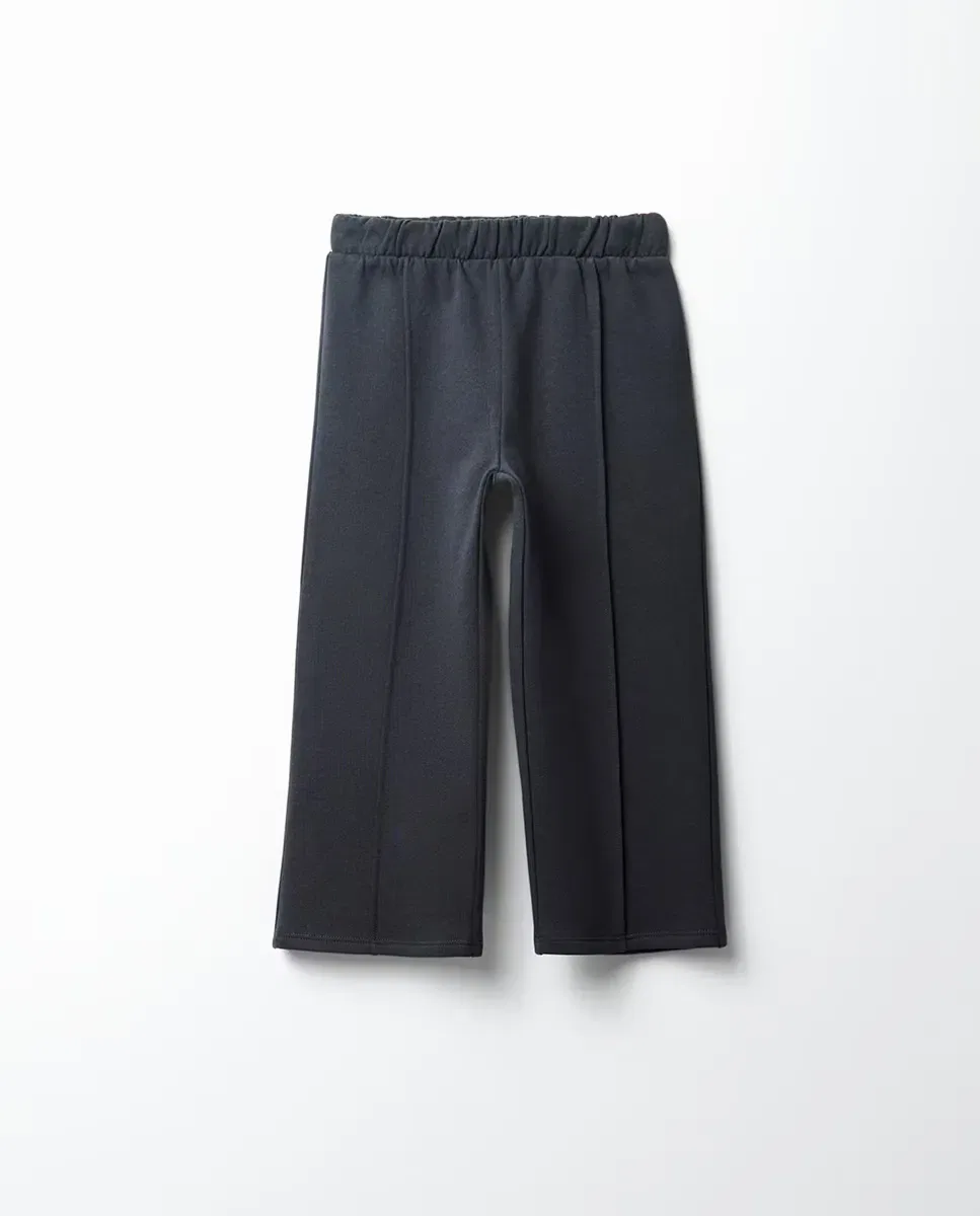 Детские штаны из футера для девочек Wide Leg Sfera, Антрацит