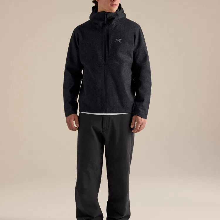 Мужская софтшелл-куртка с капюшоном Arcteryx Sawyer, Black Gray/Black Heather — фото 3
