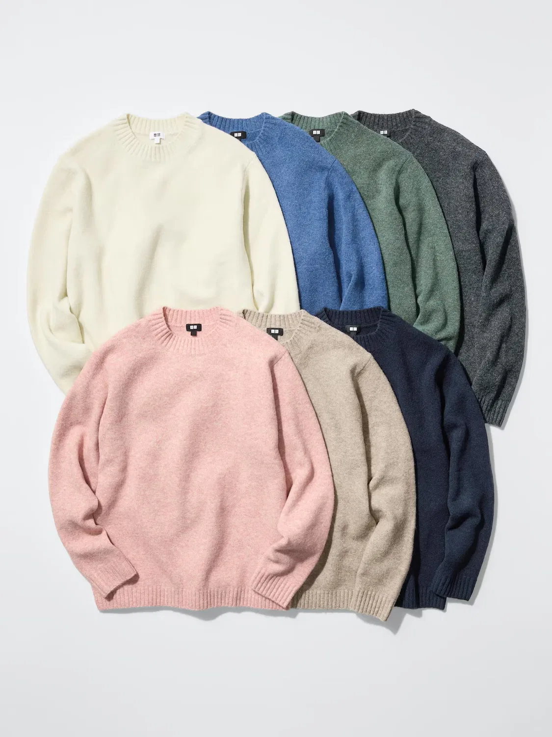 Свитер Souffle Uniqlo, с круглым вырезом, темно-серый — фото 2