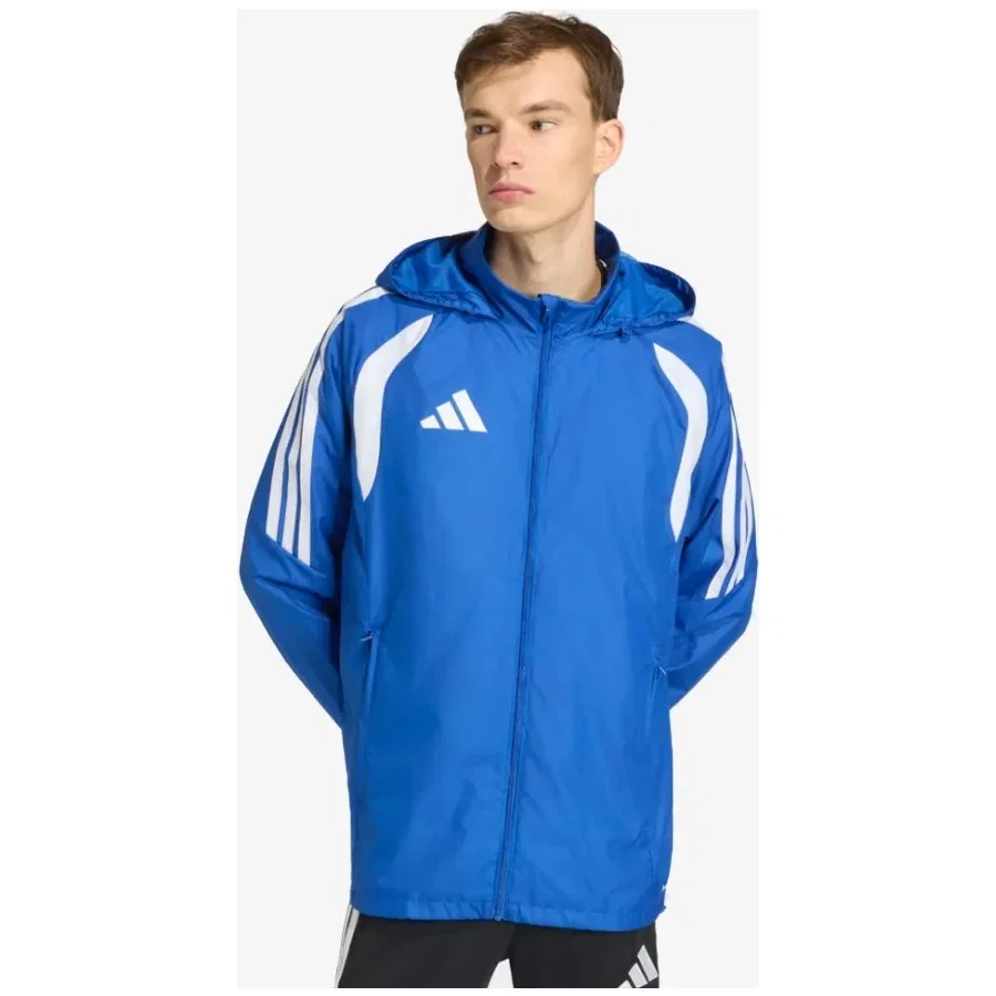 Ветровка мужская с капюшоном Tiro26 League Windbreaker adidas, Синий — фото 2