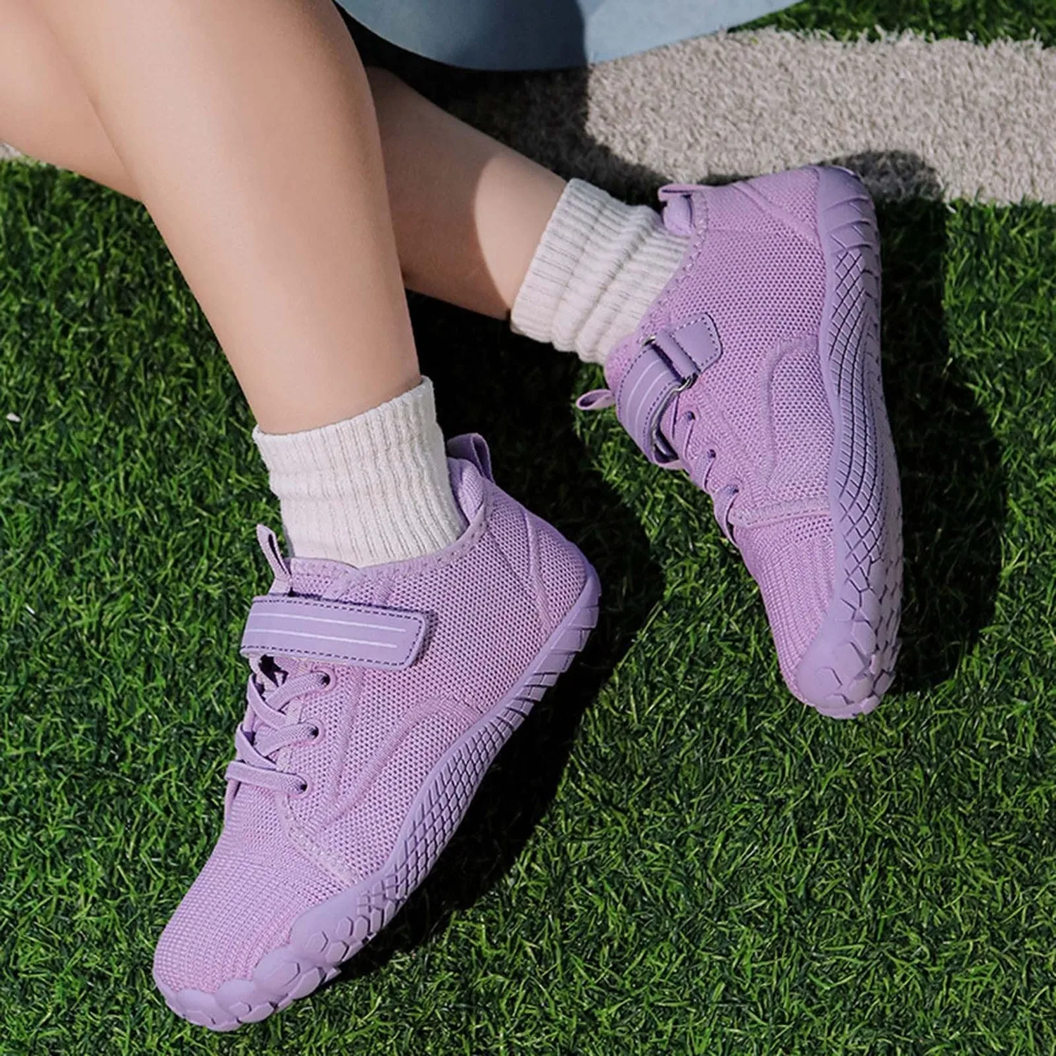 Детские кроссовки с принтом Barefoot Bambino LKRSEEF, Purple — фото 2
