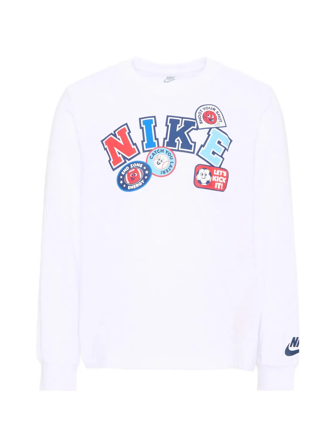 Лонгслив с логотипом Nike Kids, белый