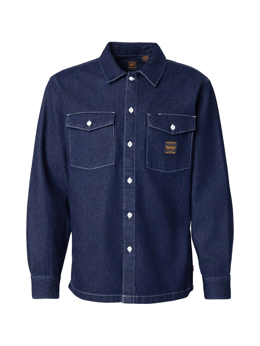Рубашка LEVI'S Comfort fit на пуговицах, темно-синего цвета