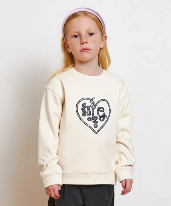 Свитшот с сердцем Enfant mfg, Marithé Kids, слоновая кость