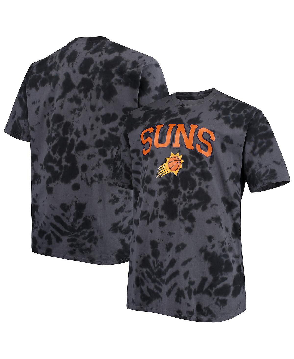 

Мужская черная футболка phoenix suns big and tall marble dye tonal performance Profile, черный