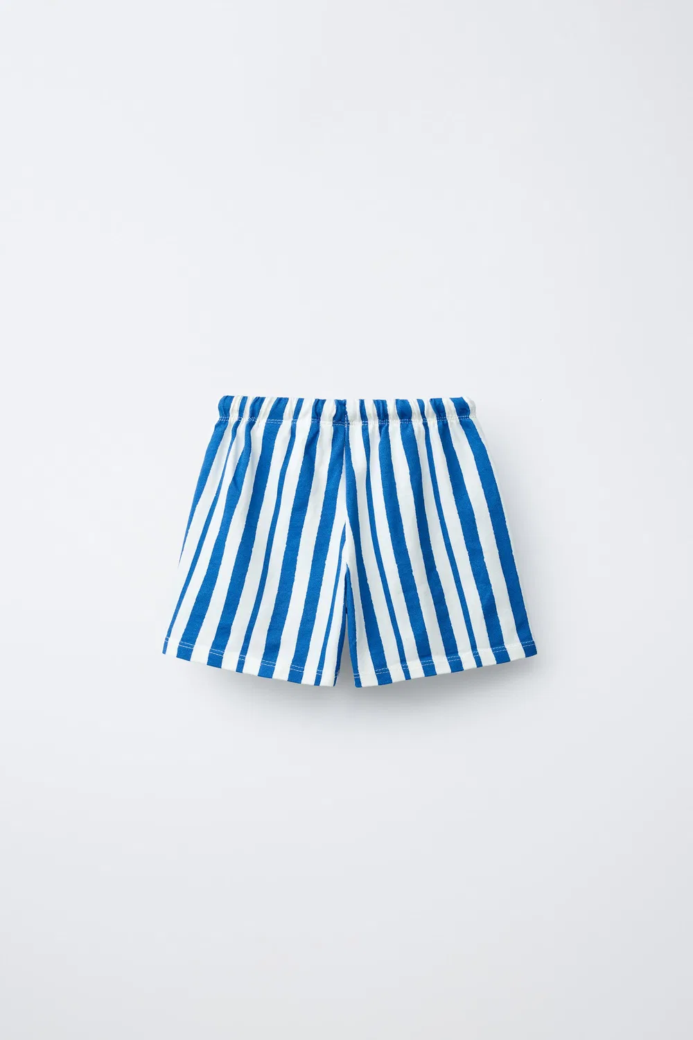 Полосатые бермудские шорты с вышитым текстом ZARA, Light Blue — фото 2