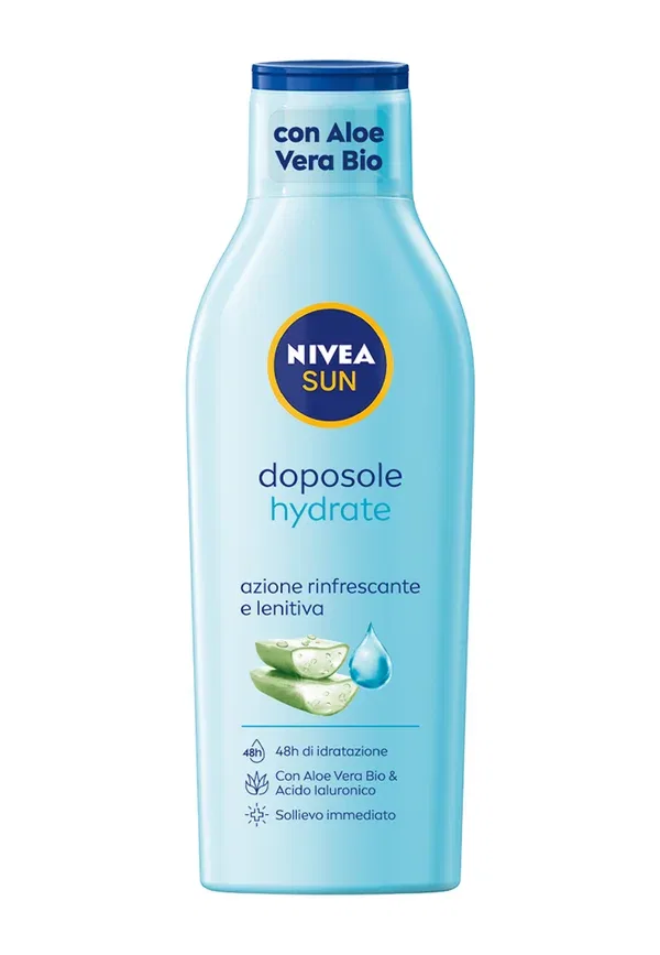 Молочко после загара с алоэ вера и гиалуроновой кислотой Latte doposole hydrate 200 мл Nivea, transparent, прозрачный — фото 2
