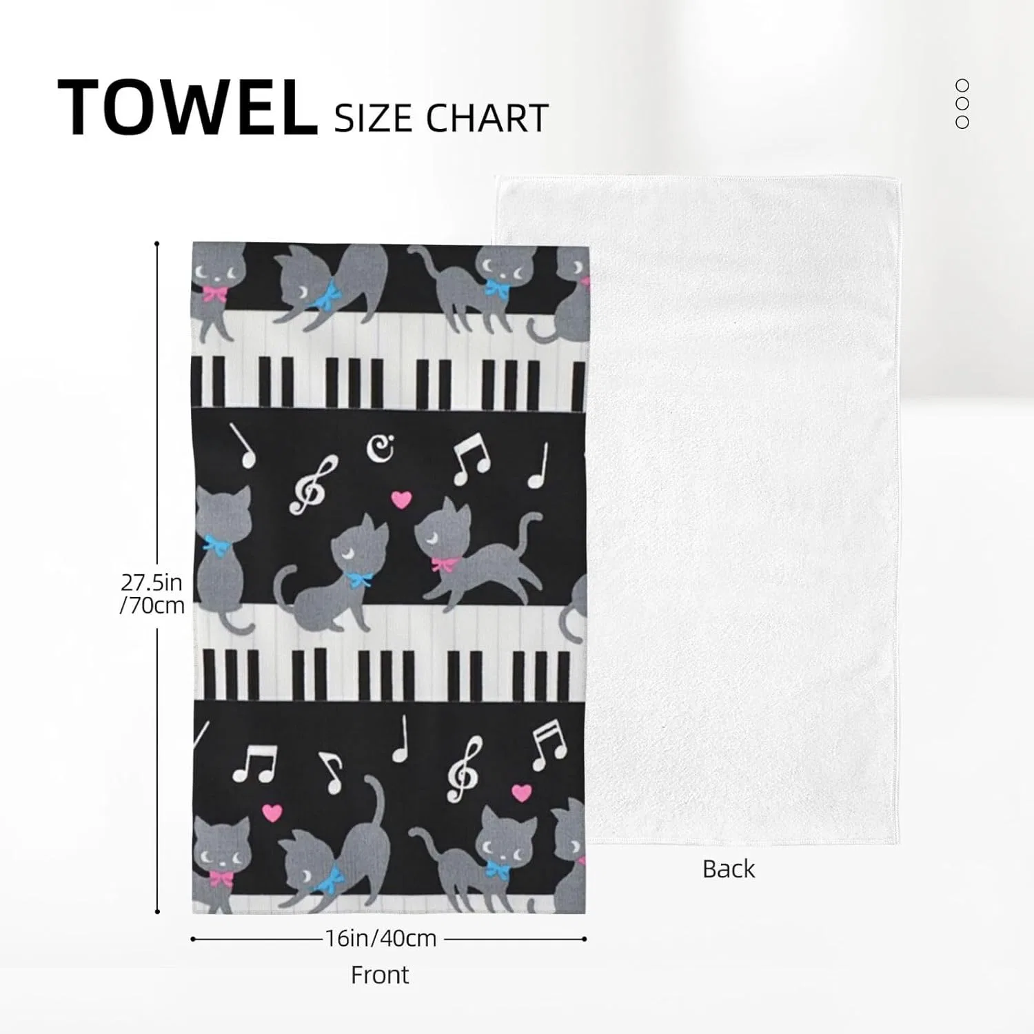 Салфетка для лица BAFAFA с принтом Music Cat, 27.5 × 40.6 см — фото 4