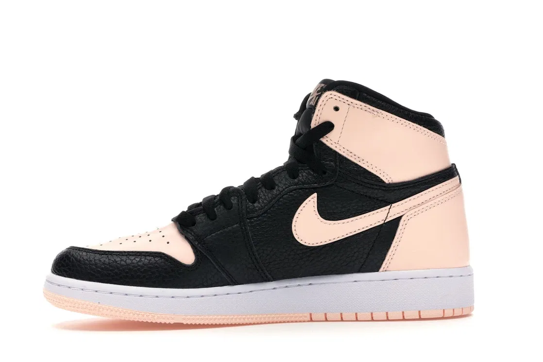 Детские кроссовки кожаный Jordan 1 Retro High, Black/Crimson Tint-White-Hyper Pink-Mystic Green — фото 3
