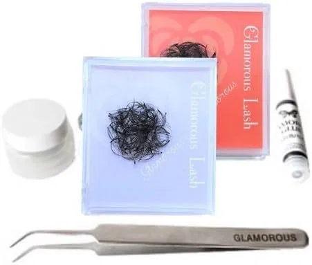 Набор для наращивания ресниц Glamorous Slash, J Curl 11 мм/13 мм, 2 набора Glamorous Lash