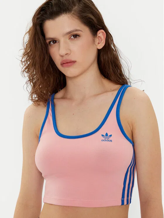Топ slim fit adicolor 3-Stripes Adidas, розовый — фото 4