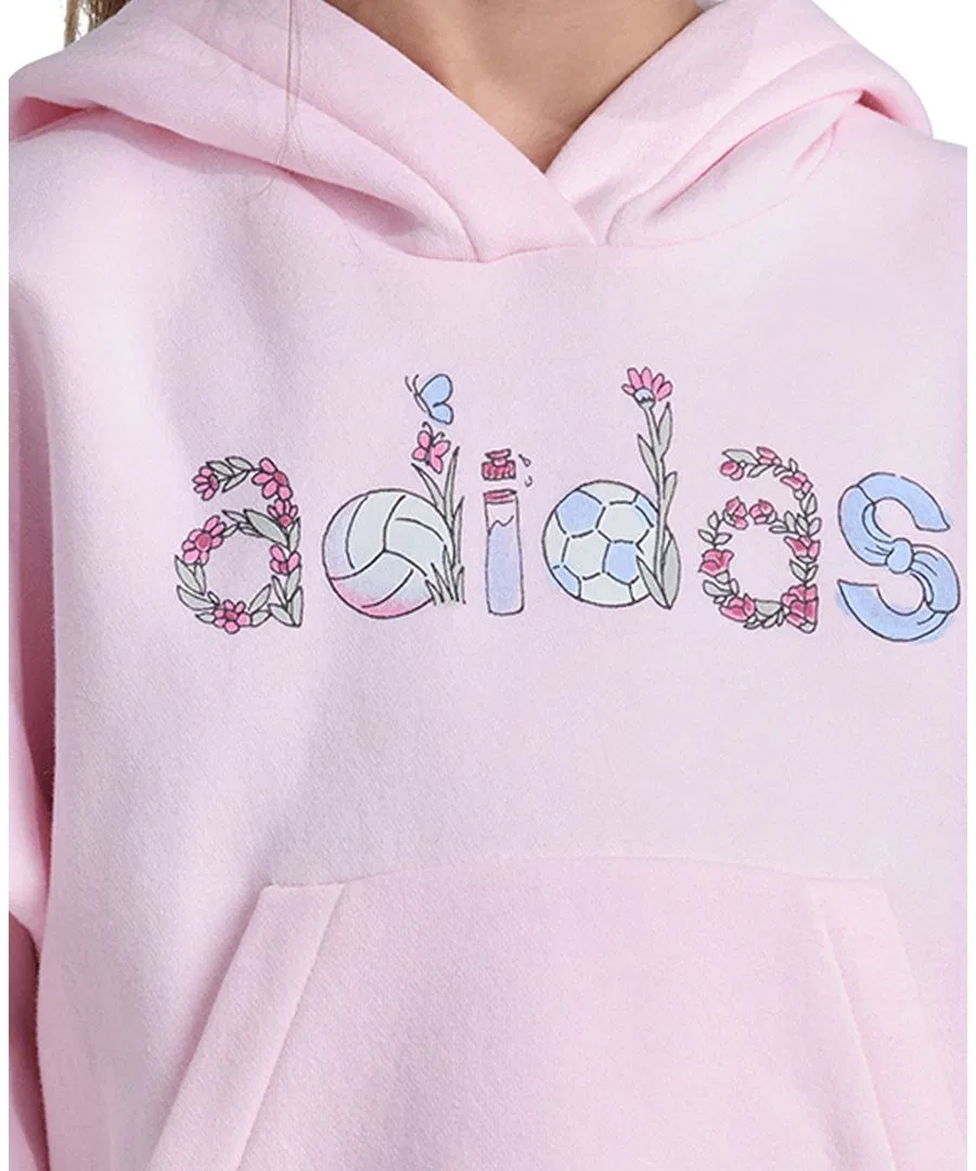 Детский комплект из худи и джоггеров с капюшоном, с длинным рукавом adidas, Distilled Pink — фото 3