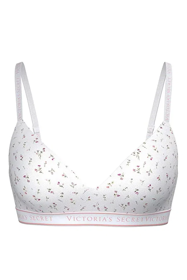 Женский бюстгальтер с легкой подкладкой без косточек Victoria'S Secret, White Flowers — фото 3