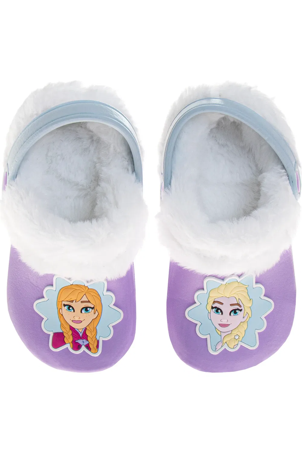 Детские тапочки-клоги с начесом Frozen Anna and Elsa Disney, Lilac