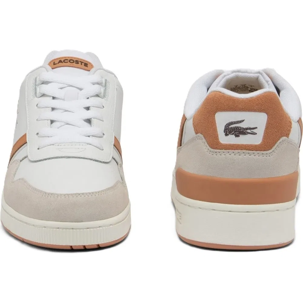 Детские кроссовки кожаные на шнуровке T-Clip Leather Lacoste, Белый — фото 4