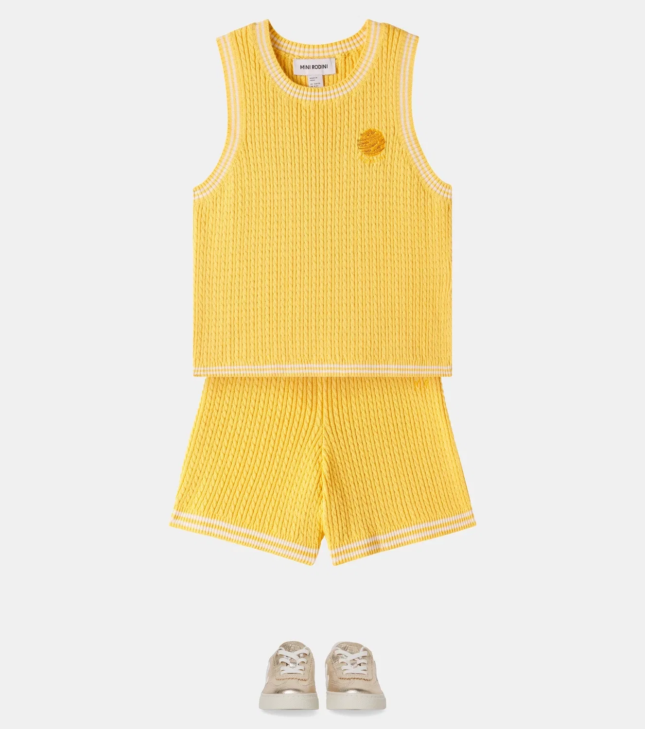 Шорты хлопковые Mini Rodini, Yellow — фото 2