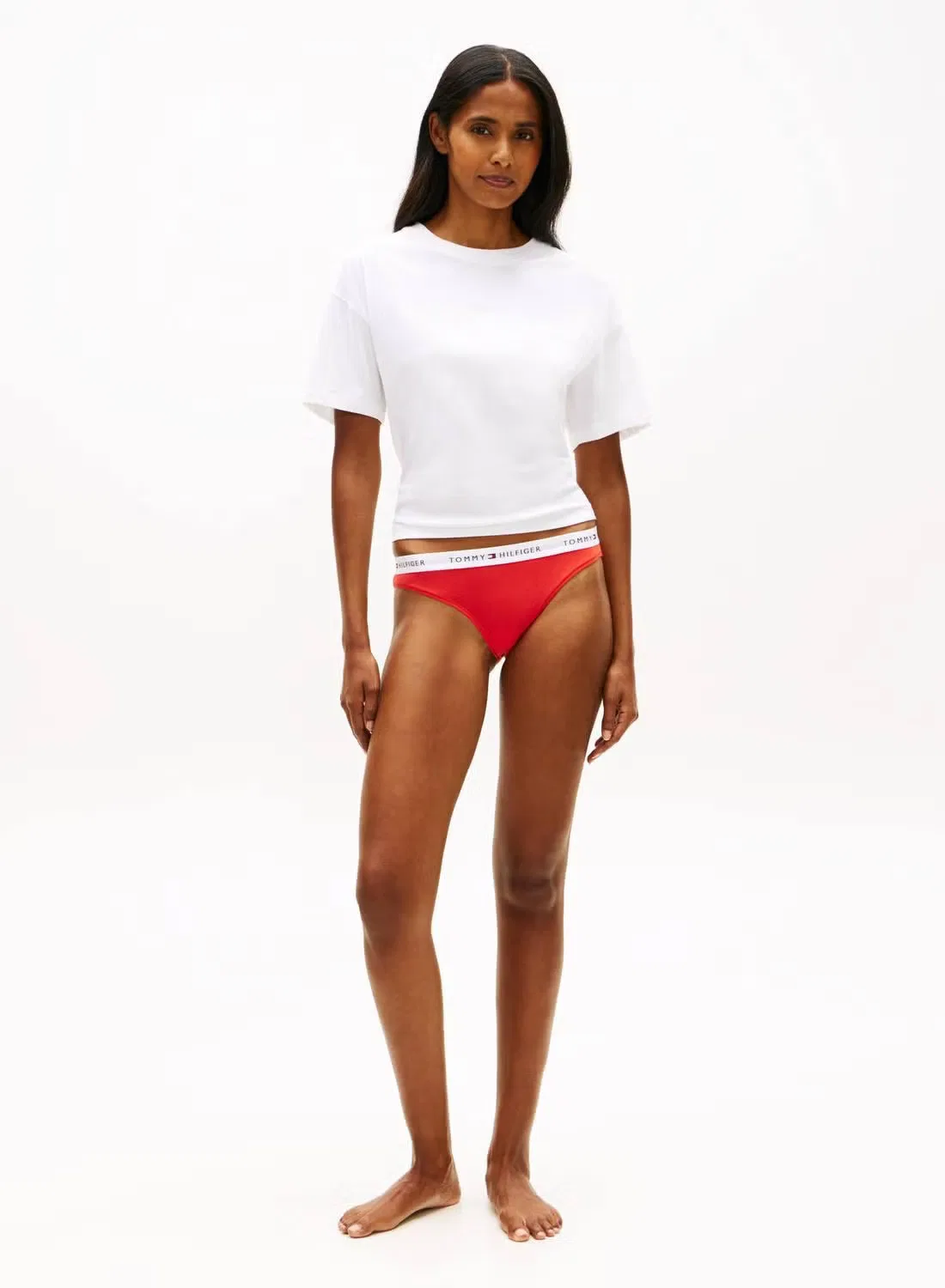 Трусы-слипы с логотипом на поясе, комплект из 3 штук, Tommy Hilfiger, мини-цветочный/огненно-красный/туманно-розовый — фото 3