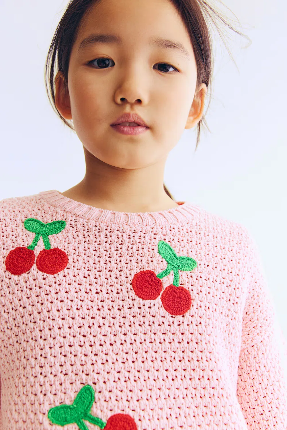 Ажурный вязаный свитер H&M, Hellrosa/Kirschen