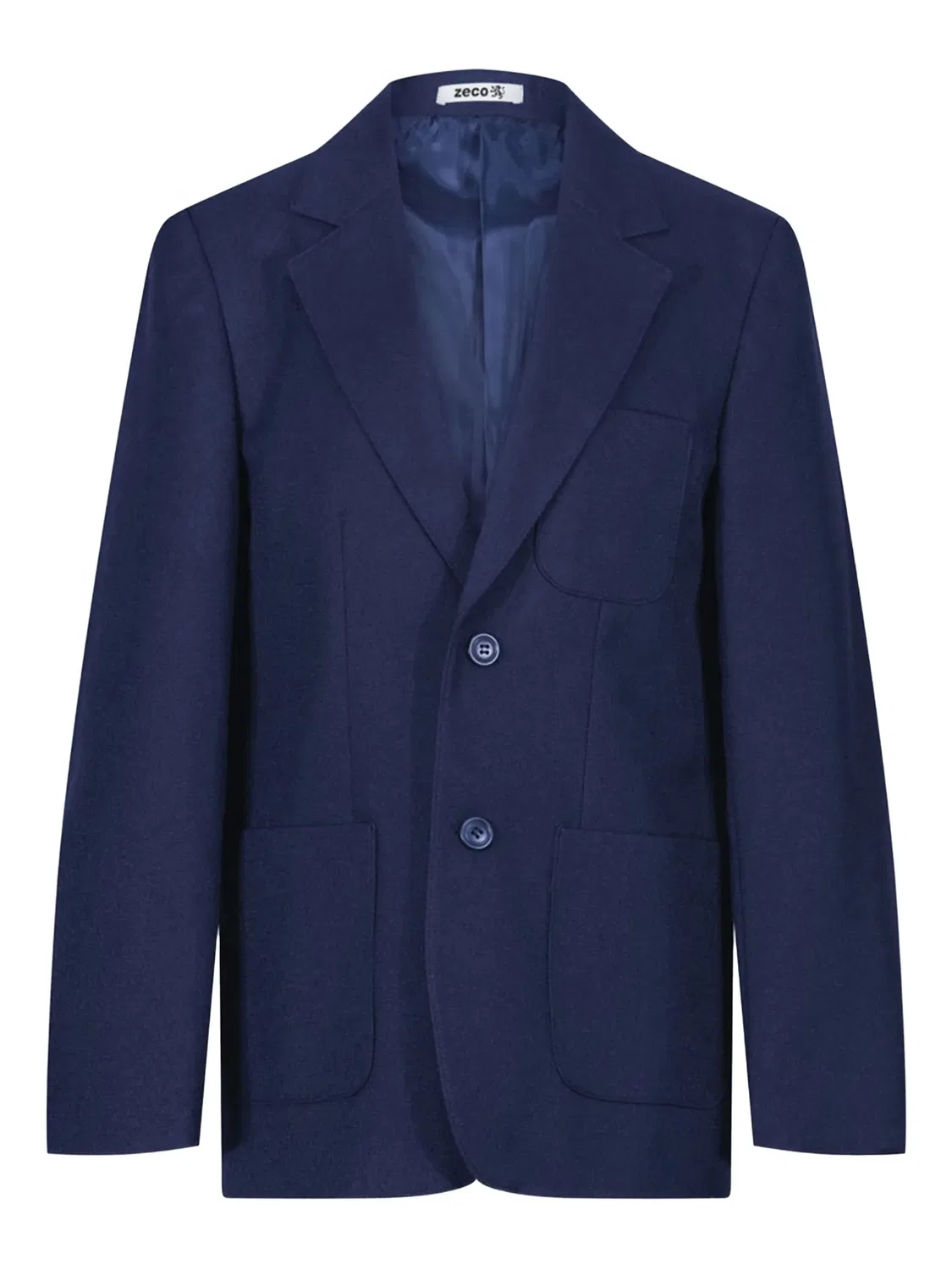 Плащ с двумя пуговицами и накладными карманами Zeco Schoolwear, синий