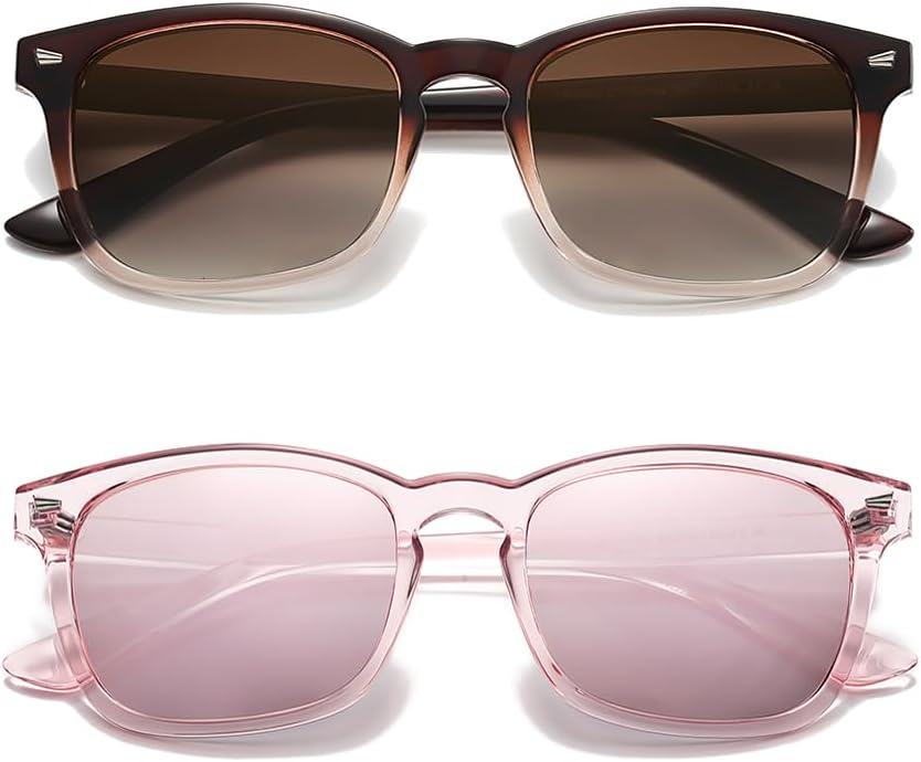 

Поляризованные солнцезащитные очки для женщин и мужчин, защита от УФ-излучения UV 400, подходят для вождения, рыбалки и игры в гольф D Lolylad, Brown + Pink Color Sunglasses