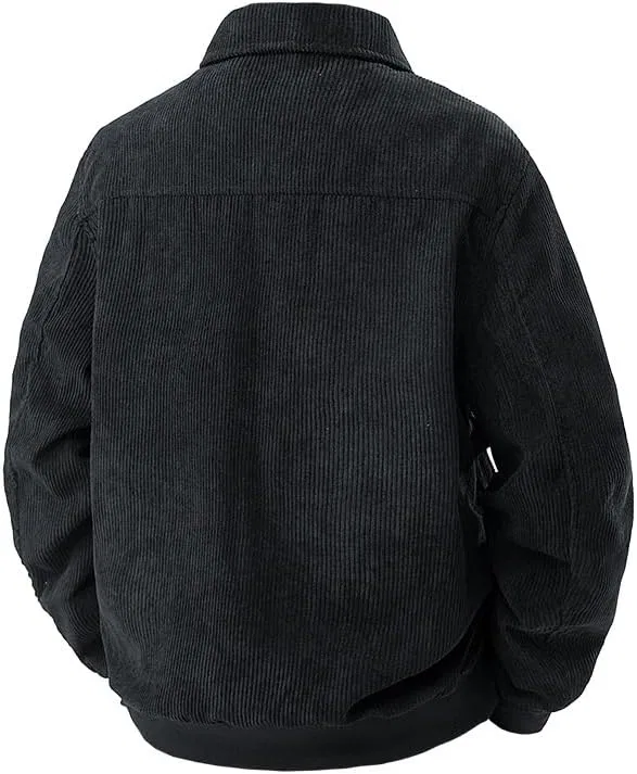 Куртка бомбер мужская Classic Corduroy Jacket, мультикарманы, черный — фото 3