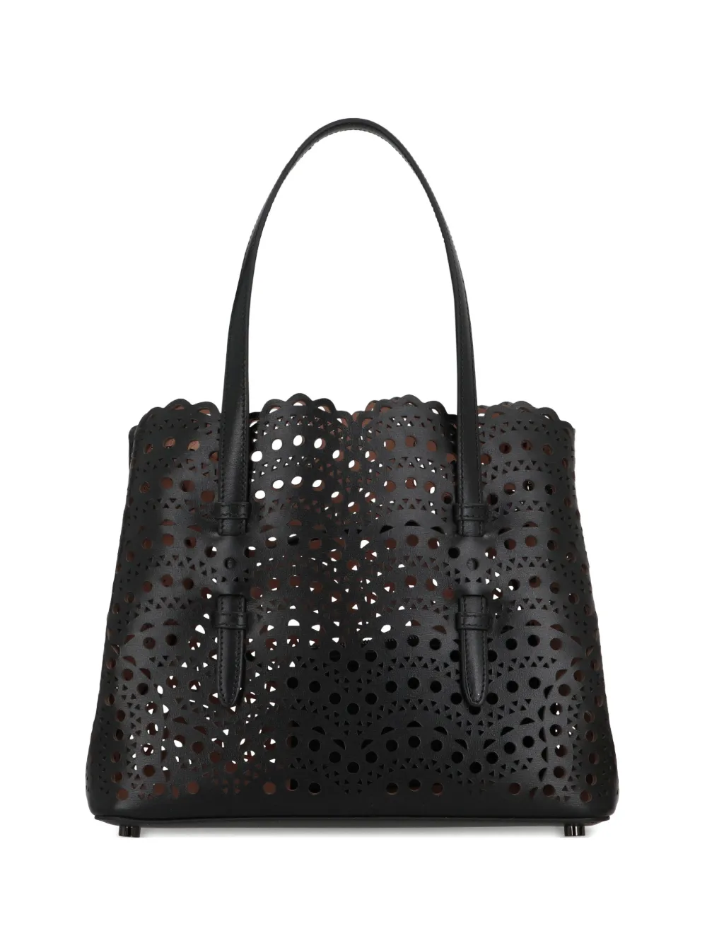 

Сумка-тоут Mina 25 с лазерной перфорацией Alaïa, черный
