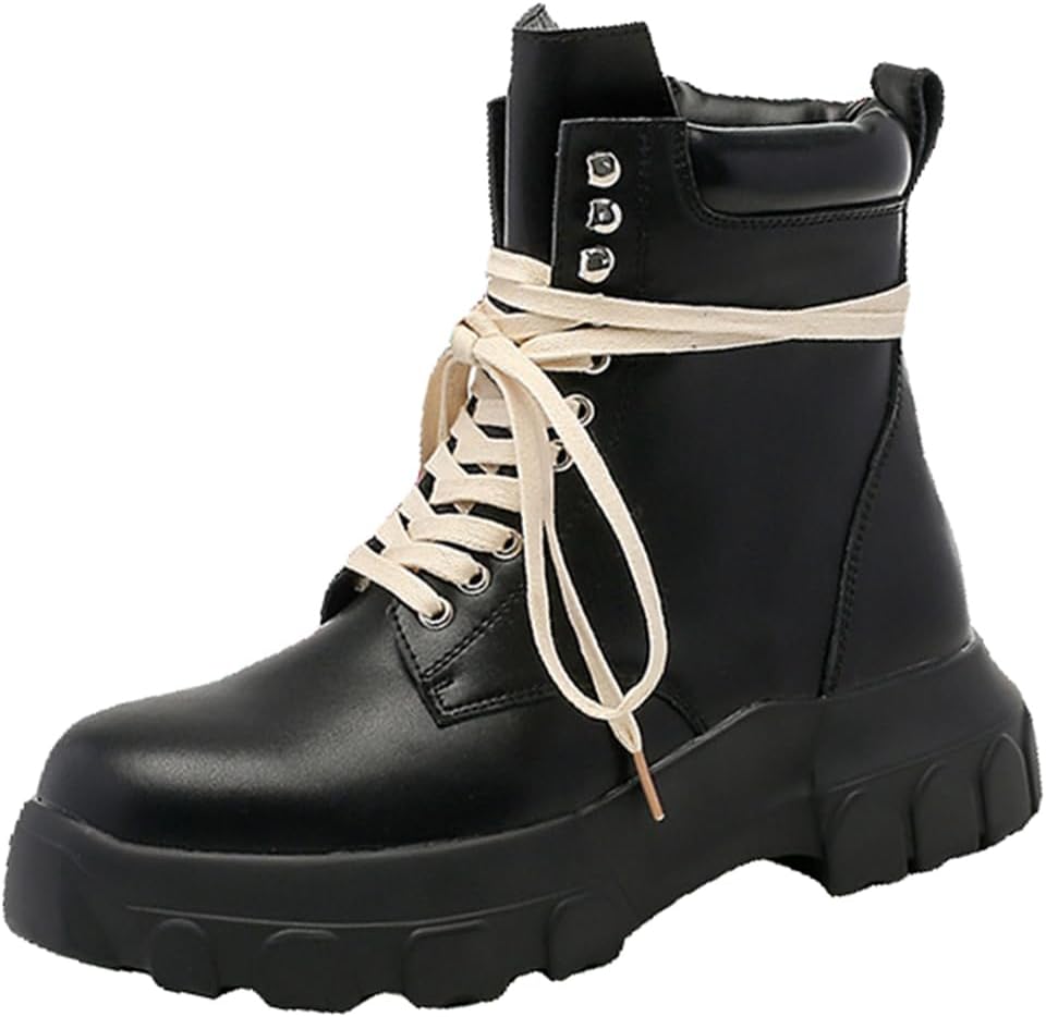 

Мужские ботинки челси, удобные рабочие ботинки на платформе, кожаные высокие мотоциклетные ботинки на молнии Zhoupulp, черный