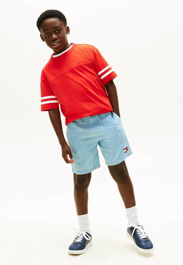 Футболка с полосатым принтом на рукавах Tommy Hilfiger, Rapid Red