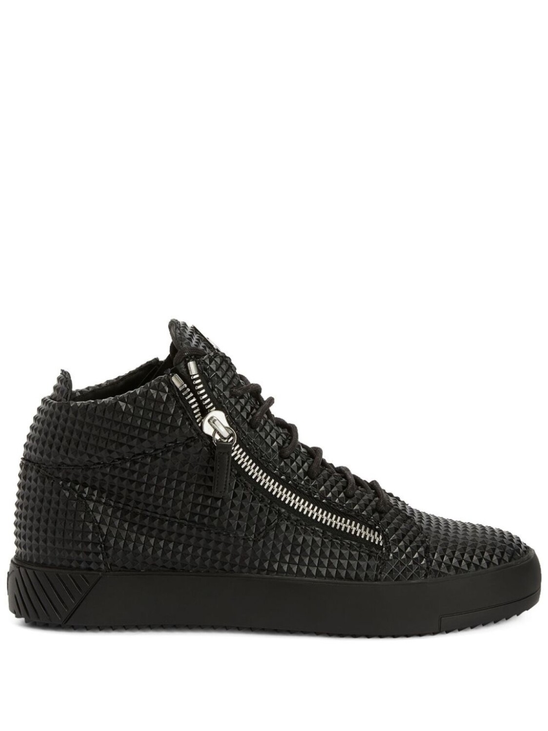 

Кеды Giuseppe Zanotti Frankie из фактурной кожи высокие, черный
