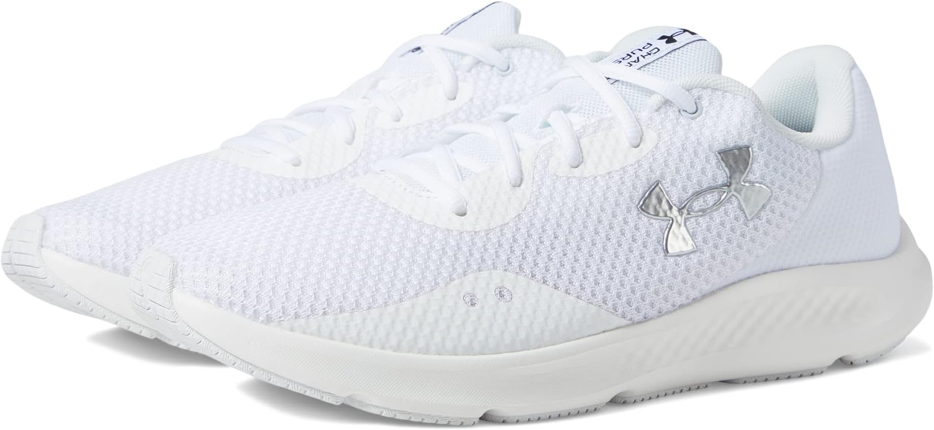 

Кроссовки Under Armour Charged Pursuit 3, цвет White/White/Metallic Silver