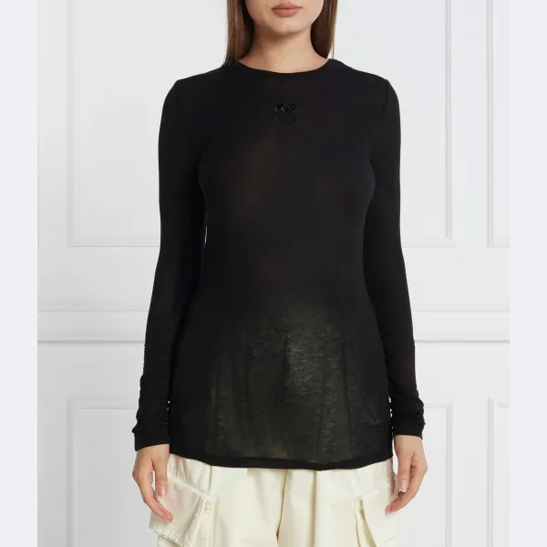 

Блузка приталенного кроя с добавлением кашемира Pinko, черный