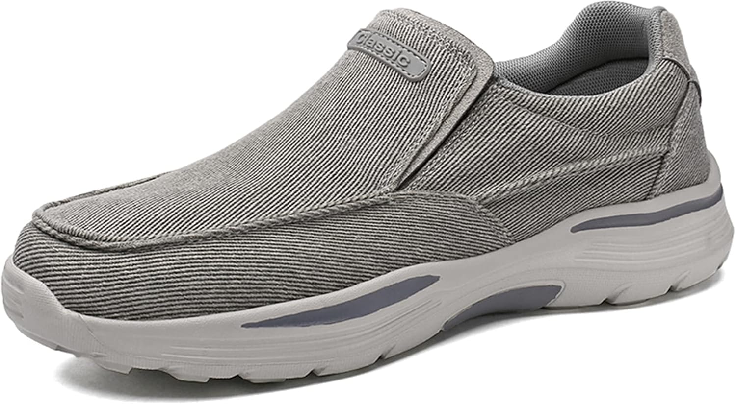 

Легкие кроссовки для мужчин, повседневная обувь с низким верхом, без шнурков, дышащие тканевые прогулочные кроссовки, удобные для вождения Abborora, серый