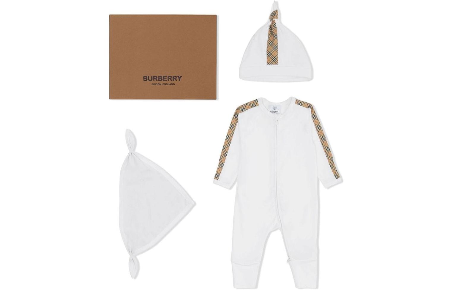 

Белый комбинезон для младенцев и малышей Burberry