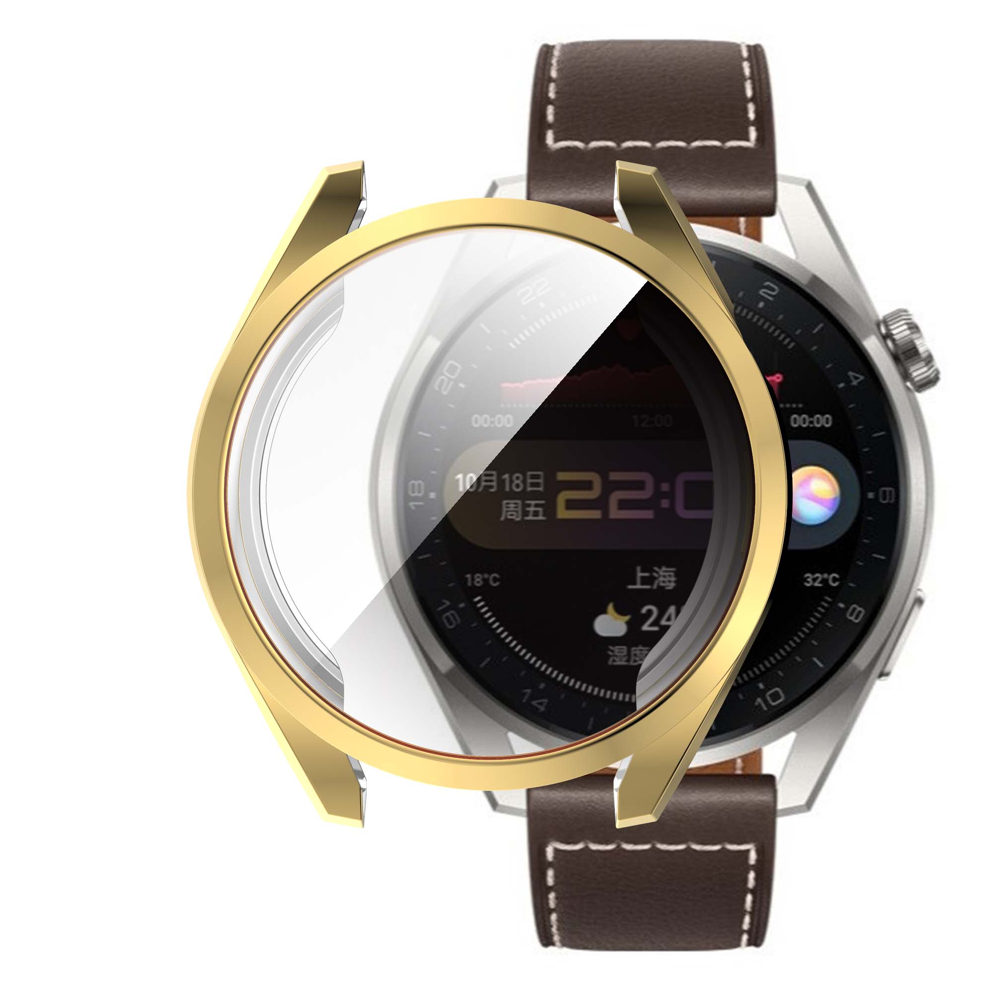 

CHENSONG Часы Protective Case Huawei PC Plastic Case Material Watch3/3pro, Application: Watch3PRO Full Pack Protective Case - Gold
