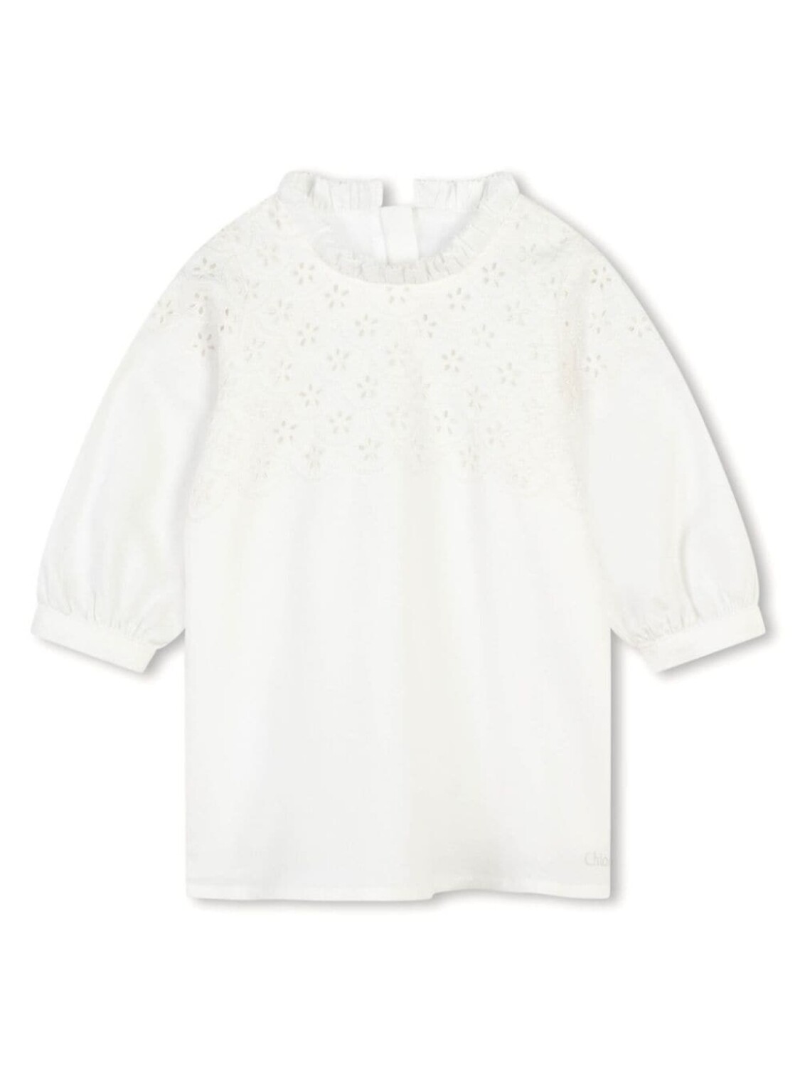 

Chloé Kids платье из органического хлопка с английской вышивкой, белый