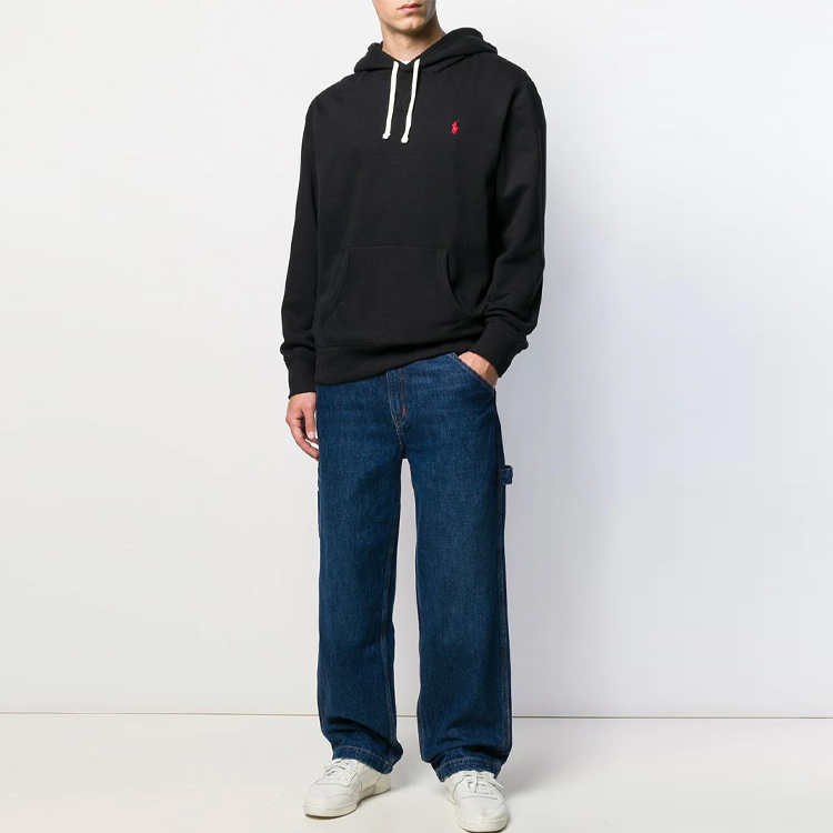 Флисовая толстовка с капюшоном Polo Ralph Lauren, черный — фото 4