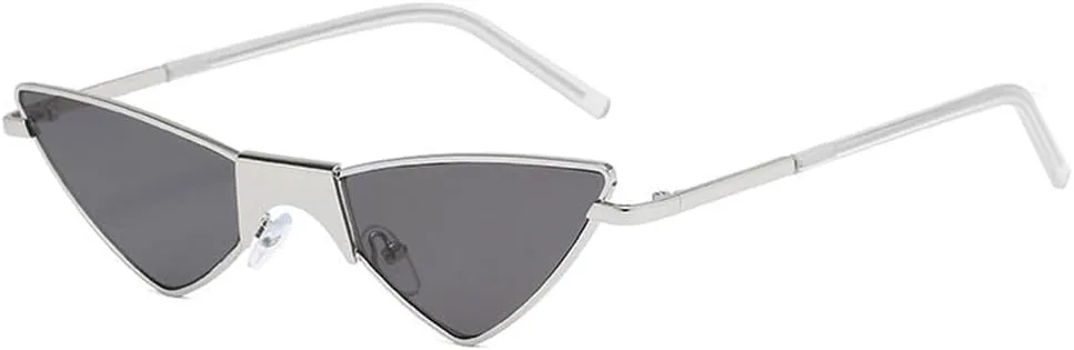 

Стильные солнцезащитные очки «кошачий глаз» треугольной формы для фотосессий, защита от ультрафиолета UV400, металлические линзы для женщин KTUCN, Silver-black Gray