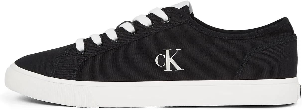 Мужские низкие кроссовки Calvin Klein из вулканизированной парусины, Black Ck Black Bright White — фото 4